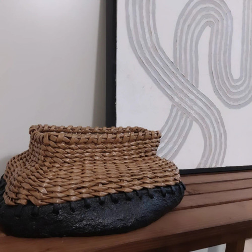 گلدان حصیربافی